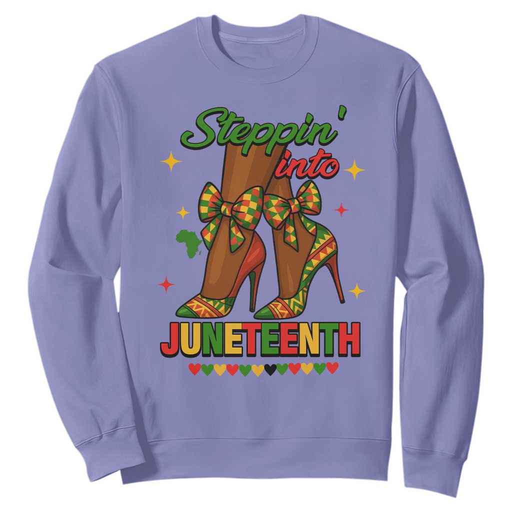 Stepping Into Juneteenth Sweatshirt Afro Diva High with African Pride - African Pride