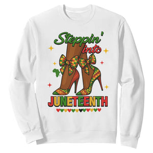 Stepping Into Juneteenth Sweatshirt Afro Diva High with African Pride - African Pride