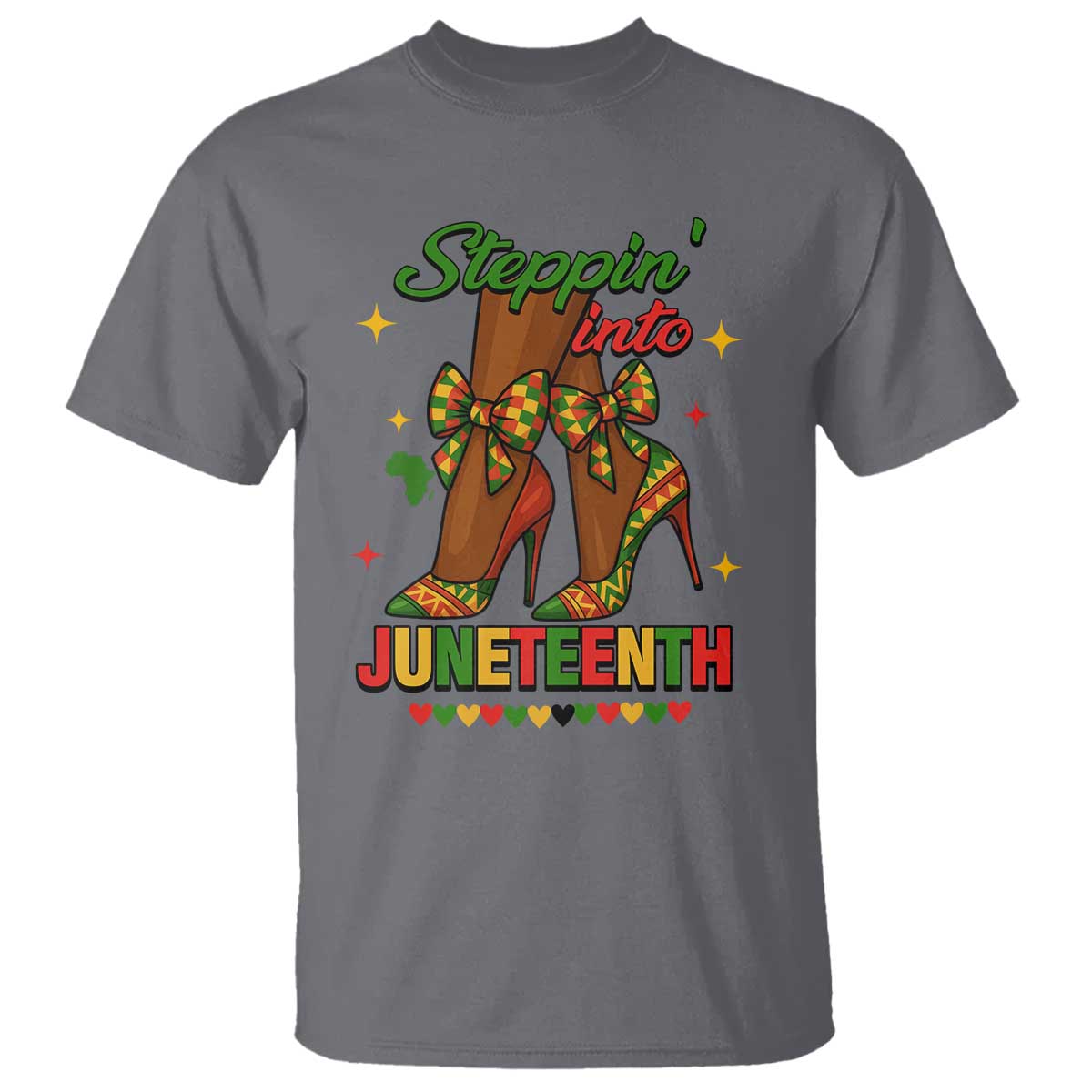 Stepping Into Juneteenth T Shirt Afro Diva High with African Pride - African Pride
