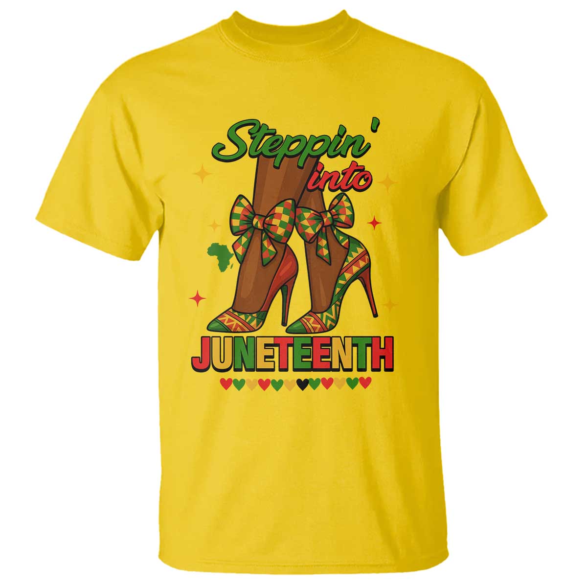 Stepping Into Juneteenth T Shirt Afro Diva High with African Pride - African Pride