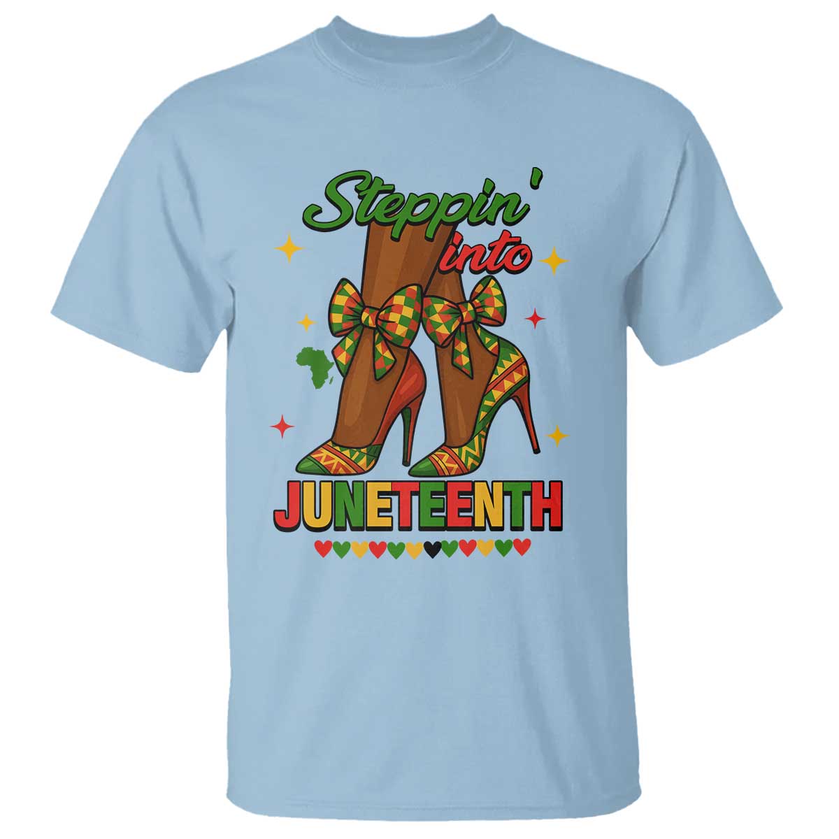 Stepping Into Juneteenth T Shirt Afro Diva High with African Pride - African Pride