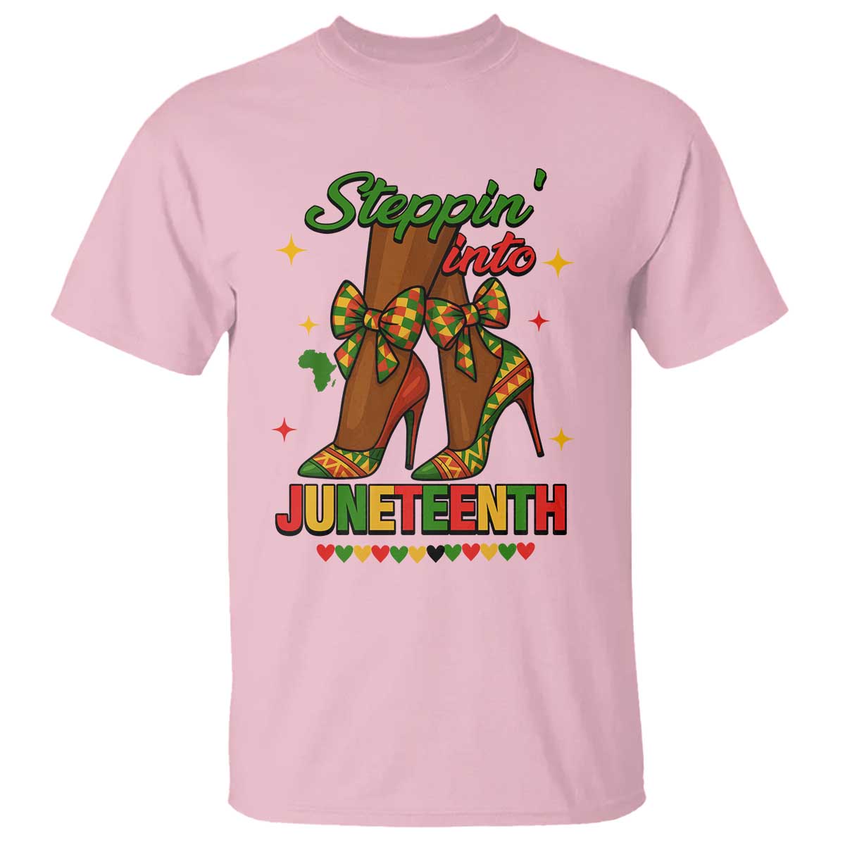 Stepping Into Juneteenth T Shirt Afro Diva High with African Pride - African Pride