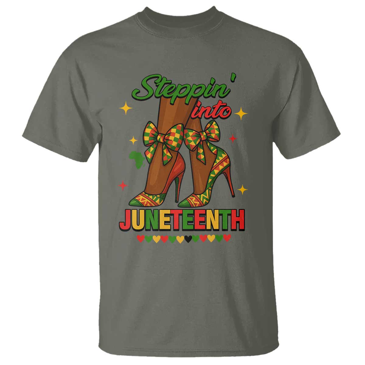 Stepping Into Juneteenth T Shirt Afro Diva High with African Pride - African Pride