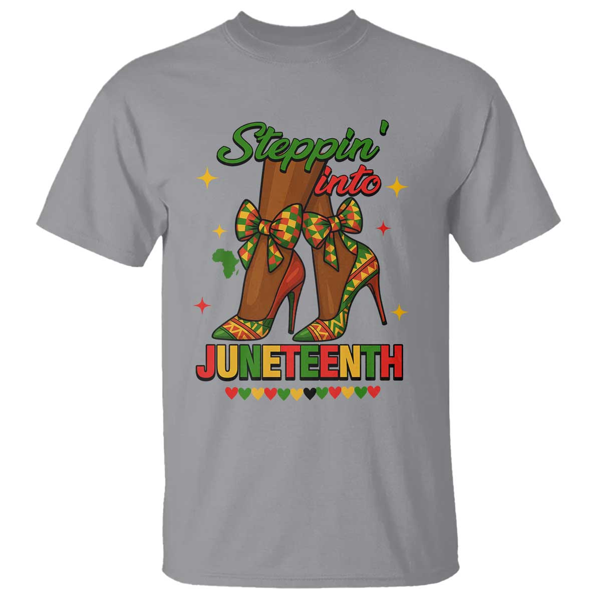 Stepping Into Juneteenth T Shirt Afro Diva High with African Pride - African Pride