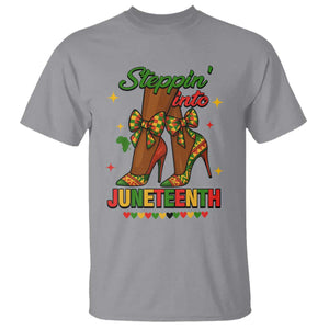 Stepping Into Juneteenth T Shirt Afro Diva High with African Pride - African Pride