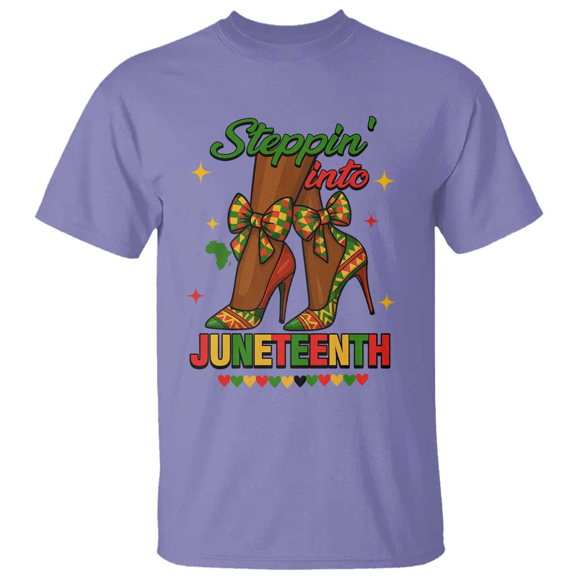Stepping Into Juneteenth T Shirt Afro Diva High with African Pride - African Pride