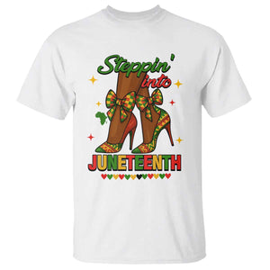 Stepping Into Juneteenth T Shirt Afro Diva High with African Pride - African Pride
