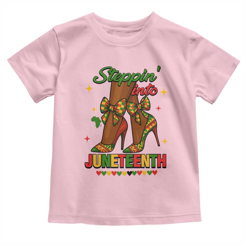 Stepping Into Juneteenth Toddler T Shirt Afro Diva High with African Pride - African Pride