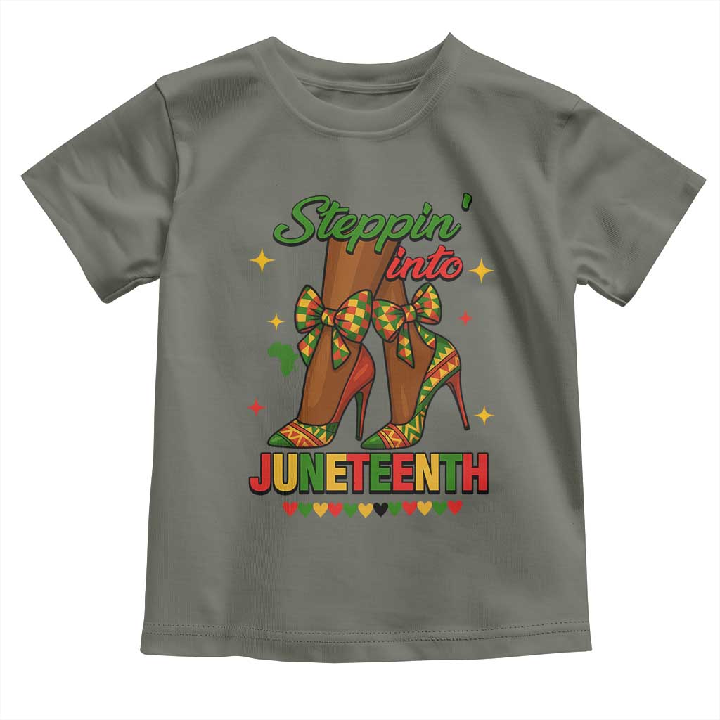 Stepping Into Juneteenth Toddler T Shirt Afro Diva High with African Pride - African Pride