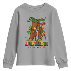 Stepping Into Juneteenth Youth Sweatshirt Afro Diva High with African Pride - African Pride