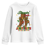 Stepping Into Juneteenth Youth Sweatshirt Afro Diva High with African Pride - African Pride
