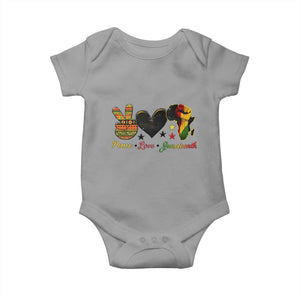 Peace Love Juneteenth Baby Onesie 1865 Heart Kente Peace Sign Africa Fist - African Pride