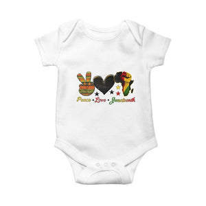 Peace Love Juneteenth Baby Onesie 1865 Heart Kente Peace Sign Africa Fist - African Pride