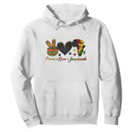 Peace Love Juneteenth Hoodie 1865 Heart Kente Peace Sign Africa Fist - African Pride