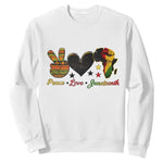 Peace Love Juneteenth Sweatshirt 1865 Heart Kente Peace Sign Africa Fist - African Pride