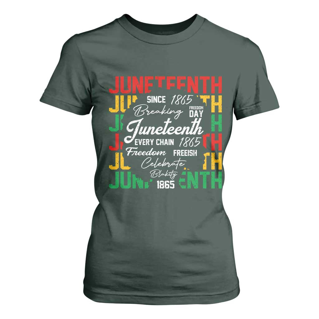 Juneteenth 1865 T Shirt For Women Celebrate Black Freedom Breaking Every Chain - African Pride
