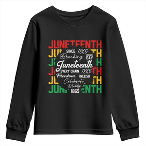 Juneteenth 1865 Youth Sweatshirt Celebrate Black Freedom Breaking Every Chain - African Pride