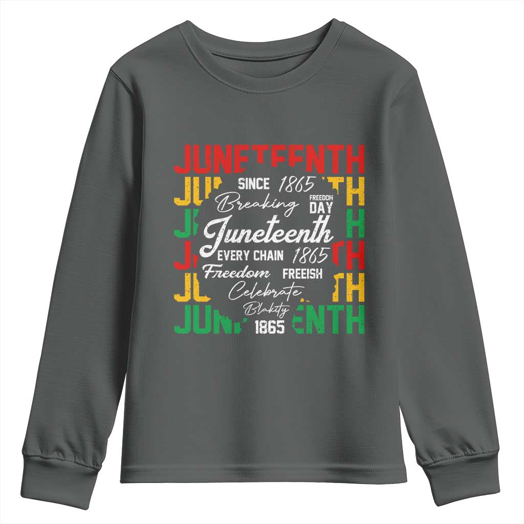 Juneteenth 1865 Youth Sweatshirt Celebrate Black Freedom Breaking Every Chain - African Pride