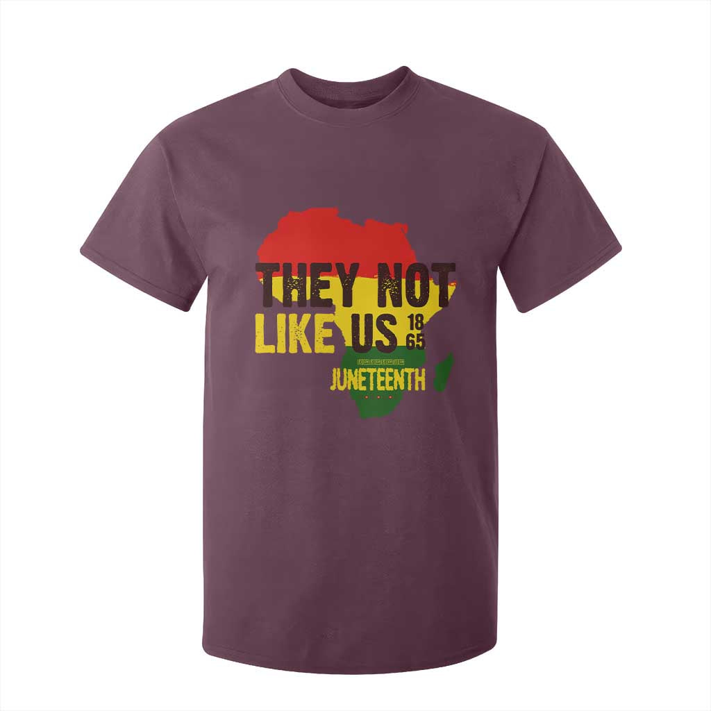 They Not Like Us Juneteenth 1865 T Shirt For Kid Afrocentric Africa Map Black Pride - African Pride