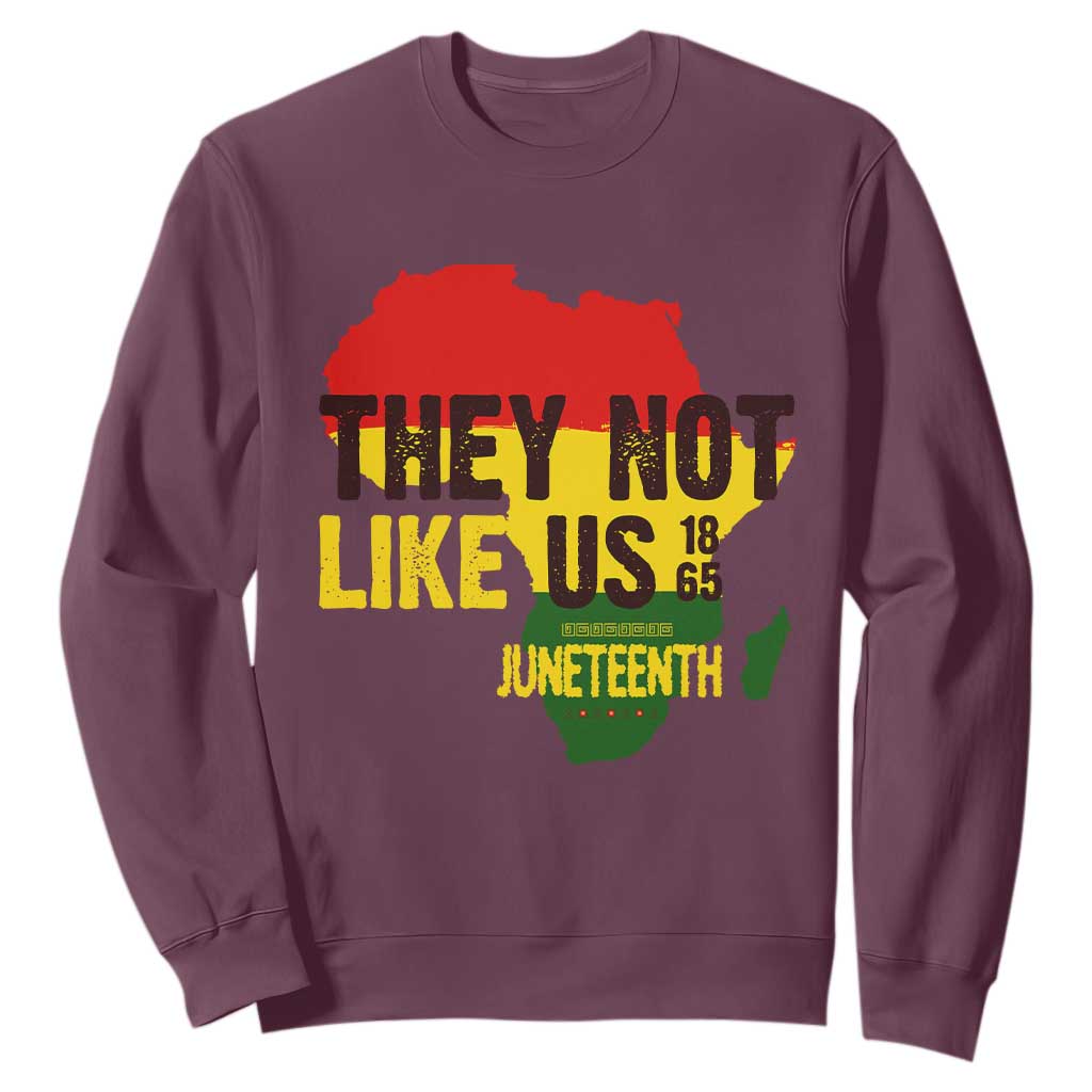 They Not Like Us Juneteenth 1865 Sweatshirt Afrocentric Africa Map Black Pride - African Pride