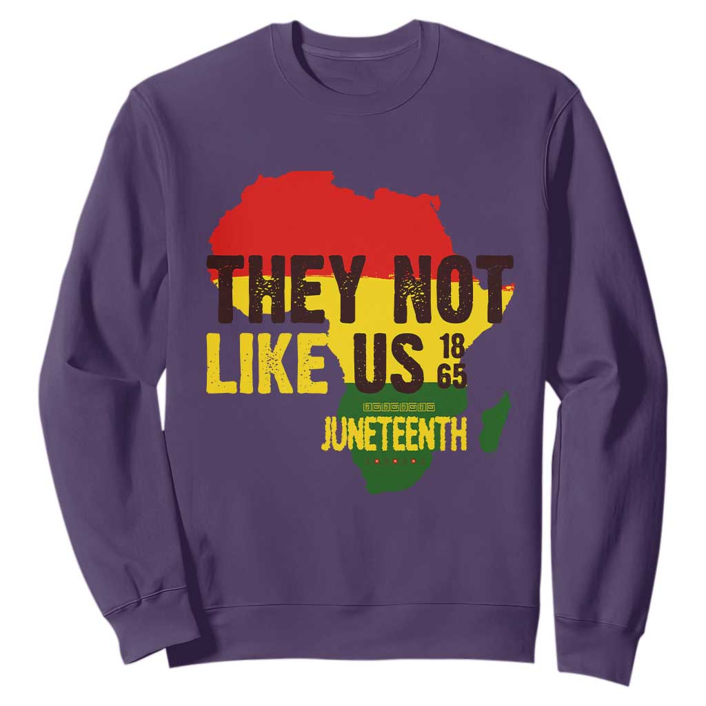 They Not Like Us Juneteenth 1865 Sweatshirt Afrocentric Africa Map Black Pride - African Pride