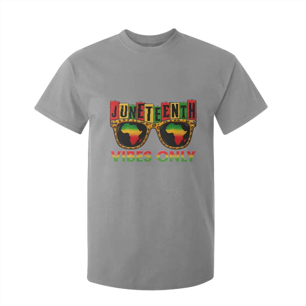 Juneteenth Vibes Only T Shirt For Kid Afro Pride Sunglasses Black History Celebration - African Pride