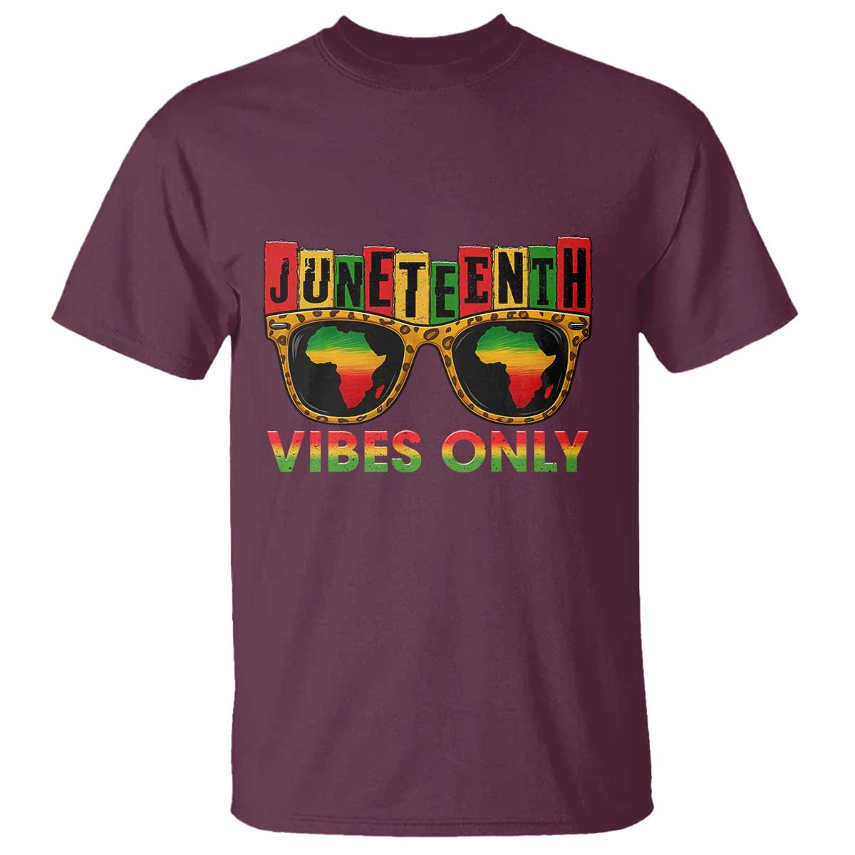 Juneteenth Vibes Only T Shirt Afro Pride Sunglasses Black History Celebration - African Pride
