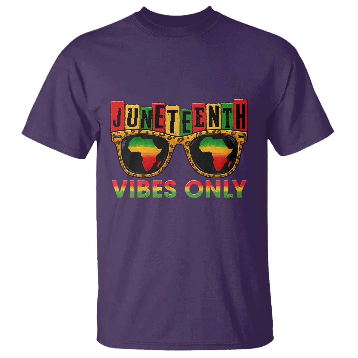 Juneteenth Vibes Only T Shirt Afro Pride Sunglasses Black History Celebration - African Pride