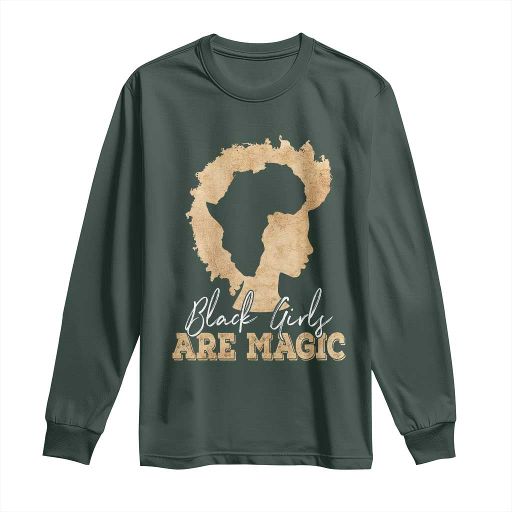 Black Girls Are Magic Long Sleeve Shirt Afro Melanin Pride