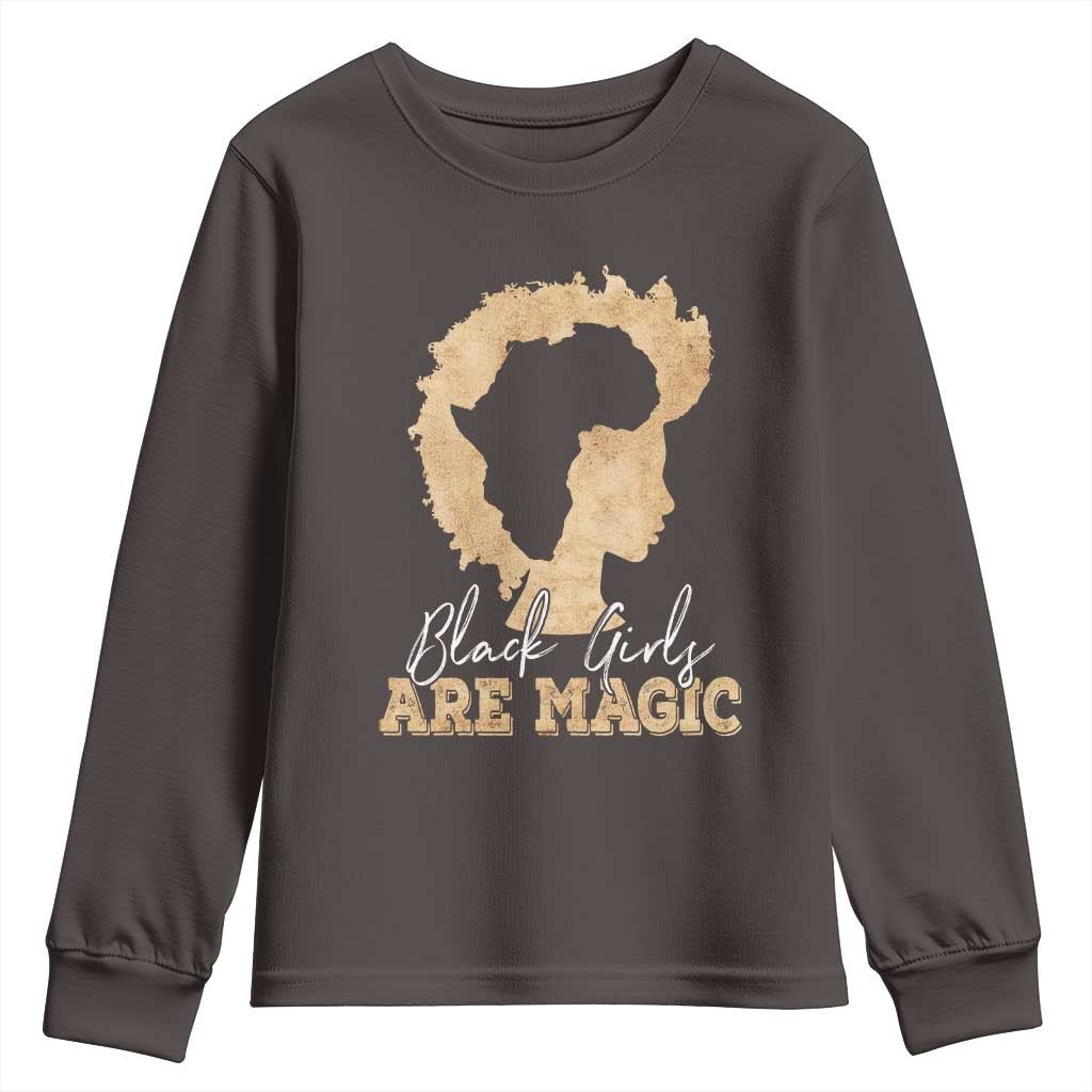 Black Girls Are Magic Youth Long Sleeve Shirt Afro Melanin Pride