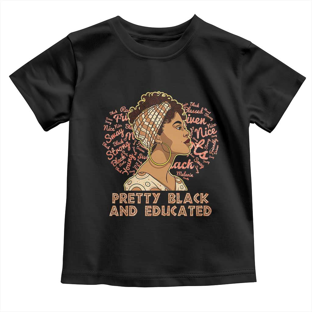 Afro Melanin Woman Baby Shirt Pretty Black And Educated African American Pride
