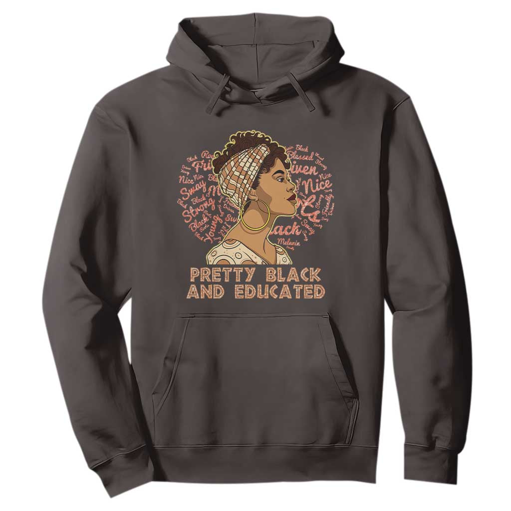 Afro Melanin Woman Hoodie Pretty Black And Educated African American Pride