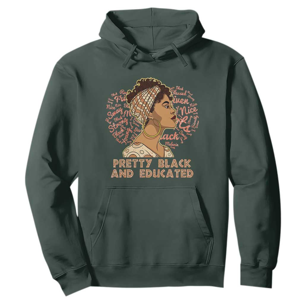 Afro Melanin Woman Hoodie Pretty Black And Educated African American Pride