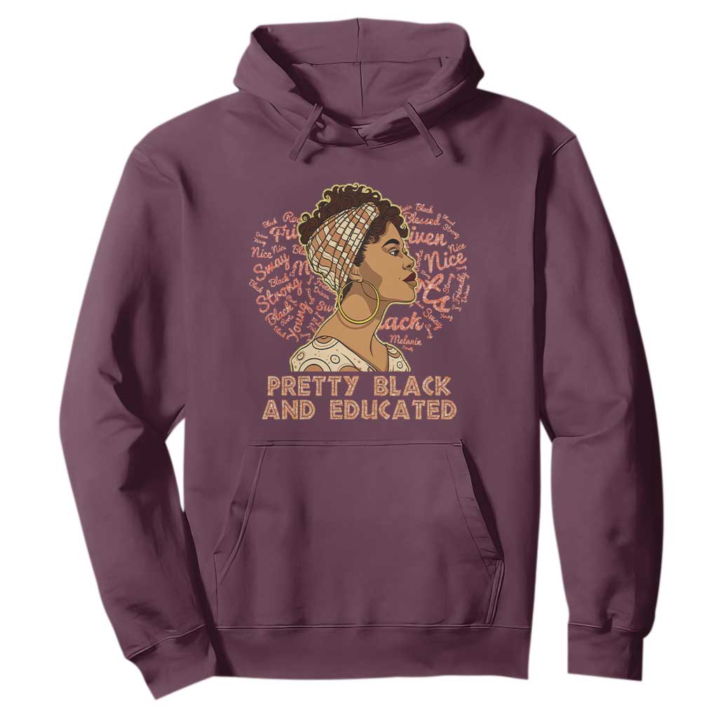 Afro Melanin Woman Hoodie Pretty Black And Educated African American Pride