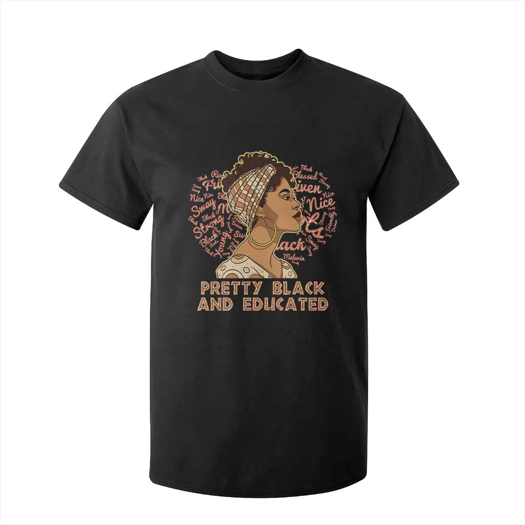 Afro Melanin Woman T Shirt For Kid Pretty Black And Educated African American Pride