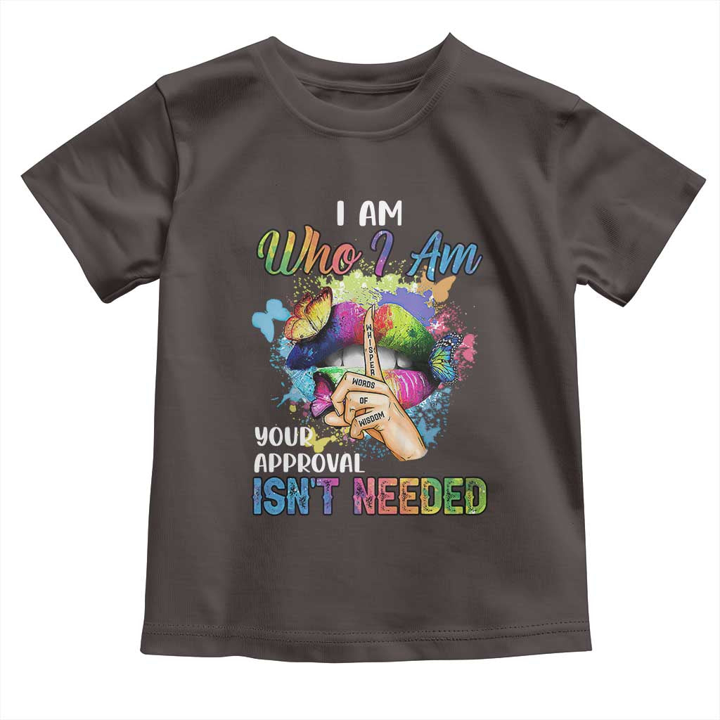 Black Queen Baby Shirt I Am Who I Am Your Approval Isn't Needed Colorful Butterflies
