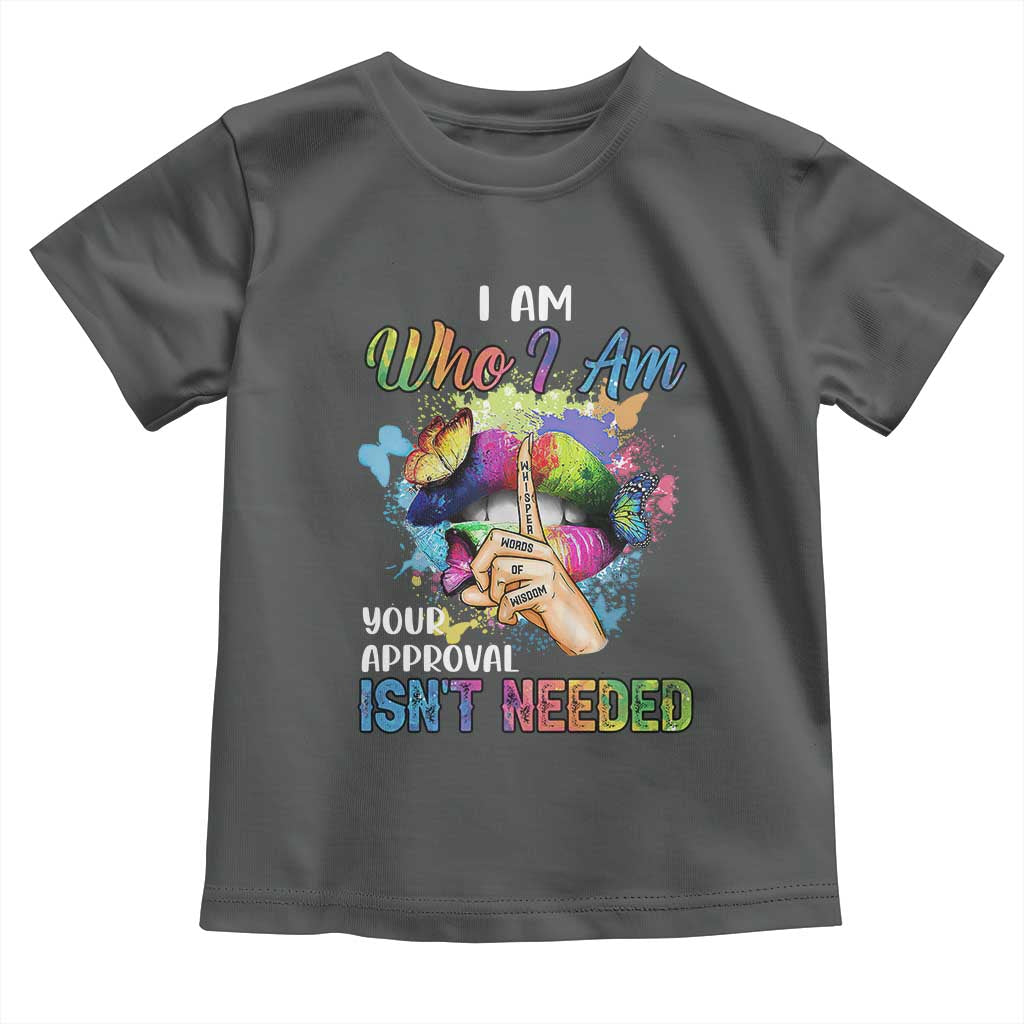 Black Queen Baby Shirt I Am Who I Am Your Approval Isn't Needed Colorful Butterflies