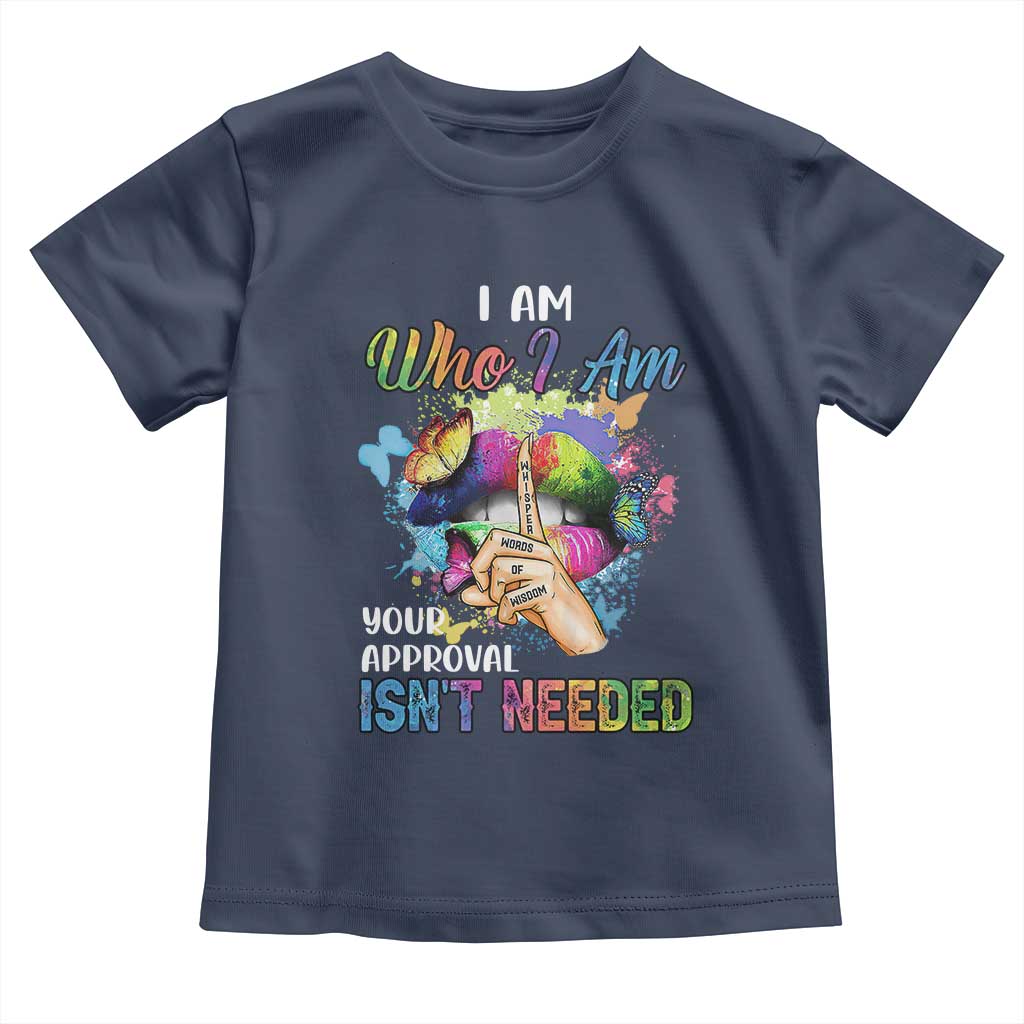 Black Queen Baby Shirt I Am Who I Am Your Approval Isn't Needed Colorful Butterflies