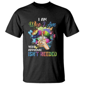 Black Queen T Shirt I Am Who I Am Your Approval Isn't Needed Colorful Butterflies