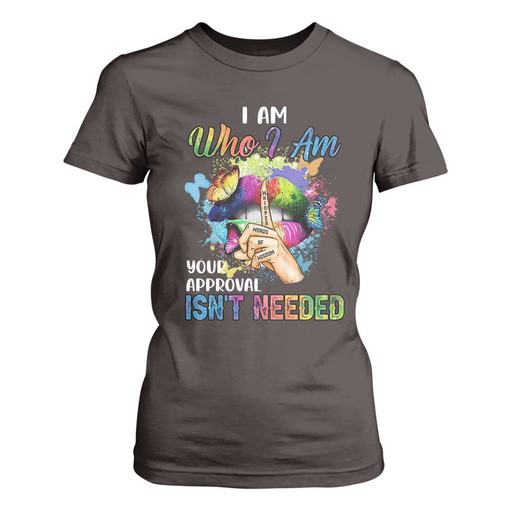 Black Queen T Shirt For Women I Am Who I Am Your Approval Isn't Needed Colorful Butterflies