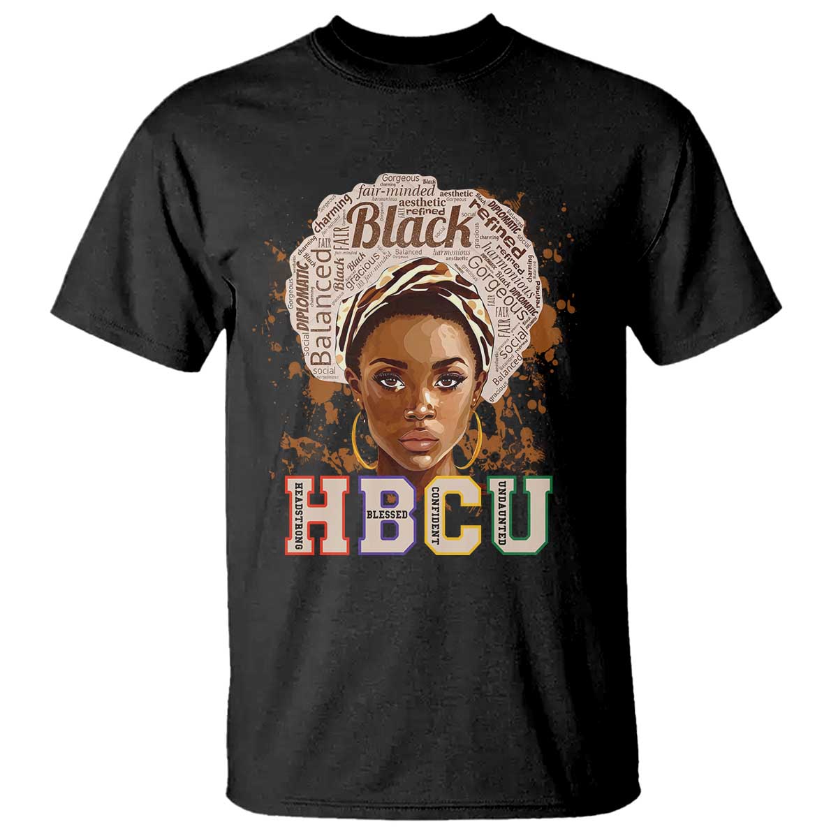 Black Educated HBCU T Shirt Headstrong Blessed Confident Undaunted