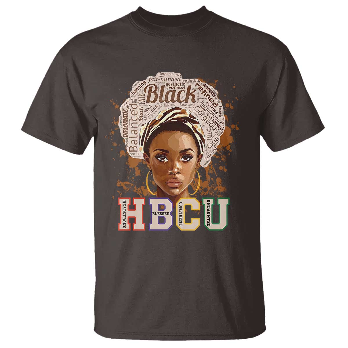 Black Educated HBCU T Shirt Headstrong Blessed Confident Undaunted