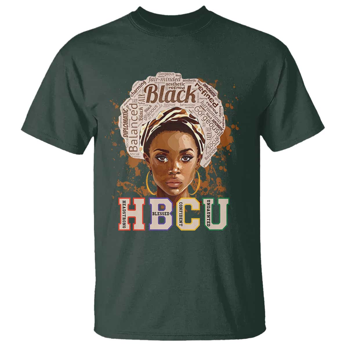 Black Educated HBCU T Shirt Headstrong Blessed Confident Undaunted