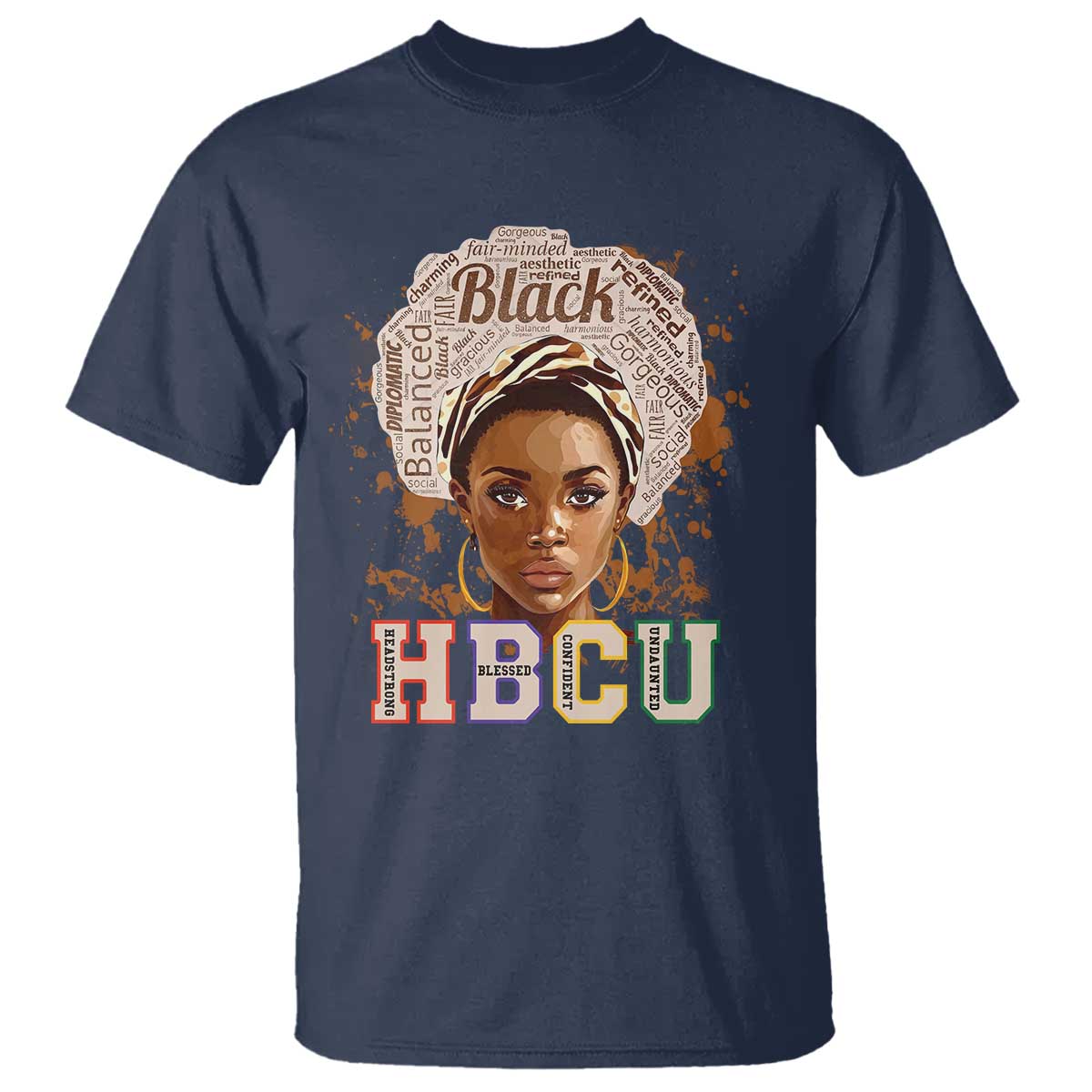 Black Educated HBCU T Shirt Headstrong Blessed Confident Undaunted