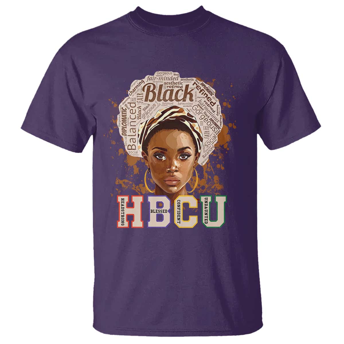 Black Educated HBCU T Shirt Headstrong Blessed Confident Undaunted