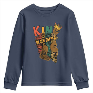 Black King Youth Long Sleeve Shirt Black Father African American Men