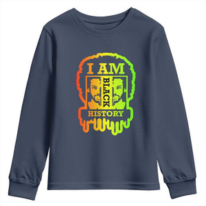 I Am Black History Youth Long Sleeve Shirt Dope African American Men