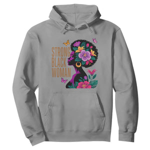Strong Black Woman Floral Afro Hoodie Empowering Black Queen Pride Celebrating Melanin and Strength