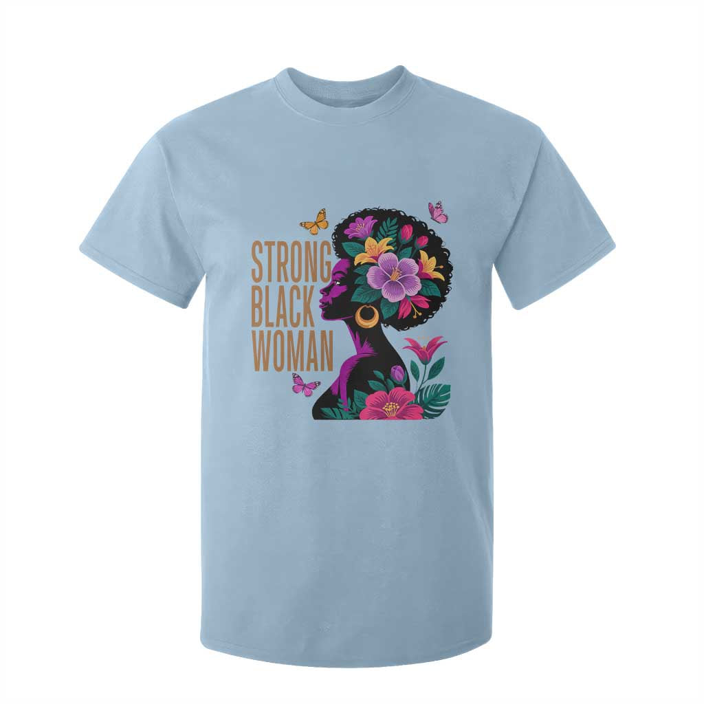 Strong Black Woman Floral Afro T Shirt For Kid Empowering Black Queen Pride Celebrating Melanin and Strength