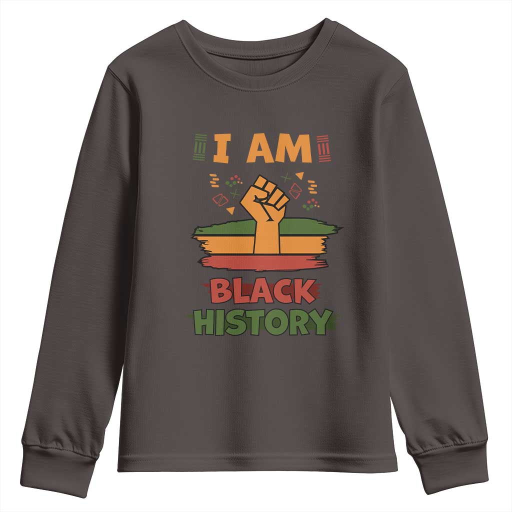 I Am Black History Youth Long Sleeve Shirt African American Pride Celebration Month
